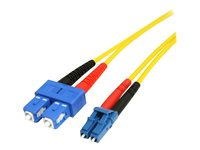 StarTech.com 4m Fiber Optic Cable - Single-Mode Duplex 9/125 - LSZH - LC/SC - OS1 - LC to SC Fiber Patch Cable (SMFIBLCSC4) - Patch-kabel - SC enkelläge (hane) till LC enkelläge (hane) - 4 m - fiberoptisk - duplex - 9 / 125 mikrometer - OS1 - formpressad - gul SMFIBLCSC4