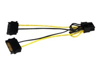 StarTech.com 6in SATA Power to 8 Pin PCI Express Video Card Power Cable Adapter - SATA to 8 pin PCIe power - Strömkabel - SATA-ström (hane) till 8-stifts PCIe-ström (hane) - 15 cm SATPCIEX8ADP