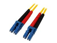 StarTech.com 10m Fiber Optic Cable - Single-Mode Duplex 9/125 - LSZH - LC/LC - OS1 - LC to LC Fiber Patch Cable (SMFIBLCLC10) - Patch-kabel - LC enkelläge (hane) till LC enkelläge (hane) - 10 m - fiberoptisk - duplex - 9 / 125 mikrometer - OS1 - formpressad - gul - för P/N: SFP100BBXDST, SFP100BBXUST, SFP10GBBXDST, SFP10GBBXUST, SFP10GBLRST, SFP10GBZRST SMFIBLCLC10
