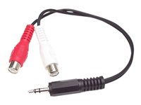 StarTech.com 6in Stereo Audio Y-Cable - 3.5mm Male to 2x RCA Female - Headphone Jack to RCA - Computer / MP3 to Stereo 1x Mini-Jack 2x RCA (MUMFRCA) - Ljudkabel - RCA x 2 hona till mini-phone stereo 3.5 mm hane - 15.24 cm - svart - för P/N: PEXSOUND7CH, SV411KUSB MUMFRCA