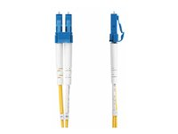 StarTech.com 5m (16.4ft) LC to LC (UPC) OS2 Single Mode Duplex Fiber Optic Cable, 9/125µm, Laser Optimized, 10G, Bend Insensitive, Low Insertion Loss - LSZH Fiber Patch Cord (SMDOS2LCLC5M) - Patch-kabel - LC/UPC enkelläge (hane) till LC/UPC enkelläge (hane) - 5 m - 2 mm - fiberoptisk - duplex - 9 / 125 mikrometer - OS1/OS2 - halogenfri, passiv - gul SMDOS2LCLC5M