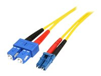 StarTech.com 1m Fiber Optic Cable - Single-Mode Duplex 9/125 - LSZH - LC/SC - OS1 - LC to SC Fiber Patch Cable (SMFIBLCSC1) - Nätverkskabel - LC enkelläge (hane) till SC enkelläge (hane) - 1 m - fiberoptisk - duplex - för P/N: SFPGLCSXMMST SMFIBLCSC1