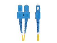 StarTech.com 1m (3.3ft) SC to SC (UPC) OS2 Single Mode Duplex Fiber Optic Cable, 9/125µm, Laser Optimized, 40G/100G Zipcord, Bend Insensitive, Low Insertion Loss - LSZH Fiber Patch Cord (SMDOS2SCSC1M) - Patch-kabel - SC/UPC enkelläge (hane) till SC/UPC enkelläge (hane) - 1 m - 2 mm - fiberoptisk - duplex - 9 / 125 mikrometer - OS1/OS2 - halogenfri - gul SMDOS2SCSC1M