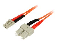 StarTech.com 1m Fiber Optic Cable - Multimode Duplex 50/125 - LSZH - LC/SC - OM2 - LC to SC Fiber Patch Cable (50FIBLCSC1) - Nätverkskabel - LC multiläge (hane) till SC-läge (multi-mode) (hane) - 1 m - fiberoptisk - duplex - 50/125 mikron 50FIBLCSC1