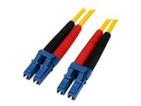 StarTech.com 7m Fiber Optic Cable - Single-Mode Duplex 9/125 - LSZH - LC/LC - OS1 - LC to LC Fiber Patch Cable (SMFIBLCLC7) - Patch-kabel - LC enkelläge (hane) till LC enkelläge (hane) - 7 m - fiberoptisk - duplex - 9 / 125 mikrometer - OS1 - formpressad - gul - för P/N: SFP100BBXDST, SFP100BBXUST, SFP10GBBXDST, SFP10GBBXUST, SFP10GBLRST, SFP10GBZRST SMFIBLCLC7