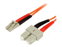 StarTech.com 1m Fiber Optic Cable - Multimode Duplex 62.5/125 - LSZH - LC/SC - OM1 - LC to SC Fiber Patch Cable (FIBLCSC1) - Nätverkskabel - LC multiläge (hane) till SC-läge (multi-mode) (hane) - 1 m - fiberoptisk - duplex - 62,5/125 mikron FIBLCSC1