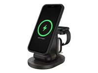 OtterBox - Trådlöst laddställ - 3-i-1 - strålande natt, svart - för Apple iPhone 12, 12 mini, 12 Pro, 12 Pro Max, 13, 13 mini, 13 Pro, 13 Pro Max 78-80599