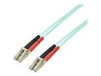 StarTech.com 3m Fiber Optic Cable - 10 Gb Aqua - Multimode Duplex 50/125 - LSZH - LC/LC - OM3 - LC to LC Fiber Patch Cable - Patch-kabel - LC multiläge (hane) till LC multiläge (hane) - 3 m - fiberoptisk - duplex - 50/125 mikron - OM3 - halogenfri - havsblå - för P/N: J9152AST, MASFP10GBSR, SFP10GBLRMST, SFP10GBSRST, SFP10GSRSST, SFP10GSRXST A50FBLCLC3
