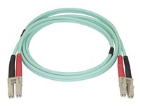 StarTech.com Aqua OM4 Duplex Multimode Fiber - 1m / 3 ft - 100 Gb - 50/125 - OM4 Fiber - LC to LC Fiber Patch Cable (450FBLCLC1) - Nätverkskabel - LC multiläge (hane) till LC multiläge (hane) - 1 m - fiberoptisk - duplex - 50/125 mikron - OM4 - havsblå 450FBLCLC1