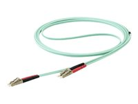 StarTech.com 10 m OM4 LC to LC Multimode Duplex Fiber Optic Patch Cable- Aqua - 50/125 - Fiber Optic Cable - 40/100Gb - LSZH (450FBLCLC10) - Patch-kabel - LC multiläge (hane) till LC multiläge (hane) - 10 m - fiberoptisk - duplex - 50/125 mikron - OM4 - havsblå 450FBLCLC10