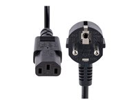 StarTech.com 1m (3ft) Computer Power Cord, 18AWG, EU Schuko to C13 Power Cord, 10A 250V, Black Replacement AC Cord, TV/Monitor Power Cable, Schuko CEE 7/7 to IEC 60320 C13 Power Cord - PC Power Supply Cable (713E-1M-POWER-CORD) - Strömkabel - power CEE 7/7 (P) vinklad till power IEC 60320 C13 - AC 250 V - 10 A - 1 m - formpressad - svart 713E-1M-POWER-CORD