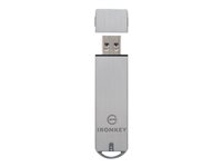 IronKey Basic S1000 - USB flash-enhet - krypterat - FIPS 140-2 Level 3 - 16 GB - USB 3.0 - TAA-kompatibel IKS1000B/16GB
