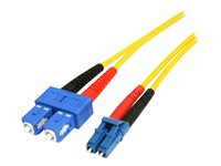 StarTech.com Fiberoptisk kabel - enkelläge duplex 9/125 - LSZH - LC/SC - 10 m - Patch-kabel - SC enkelläge (hane) till LC enkelläge (hane) - 10 m - fiberoptisk - duplex - 9 / 125 mikrometer - OS1 - halogenfri - gul SMFIBLCSC10
