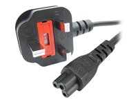 StarTech.com 1 m brittisk strömkabel för bärbara datorer, BS 1363 till C5 (Clover Leaf), 2,5 A 250 V, 18AWG, brittisk ersättningsnätsladd för bärbara datorer, nätsladd för skrivare, laddarkabel för bärbara datorer, strömförsörjningskabel för bärbara datorer - Strömkabel - IEC 60320 C5 till BS 1363 (hane) - AC 250 V - 1 m - formpressad - svart PXTNB3SUK1M